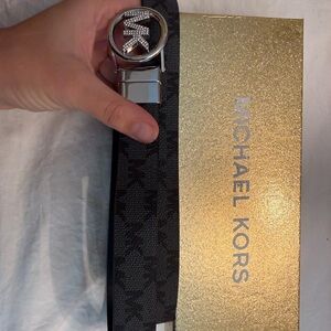 Michael Kors Black Belt with Silver Buckle